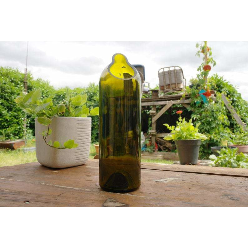 Handcrafted carafe in recycled glass