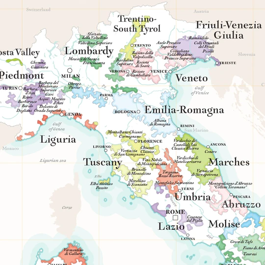 Carte des Vins d'Italie