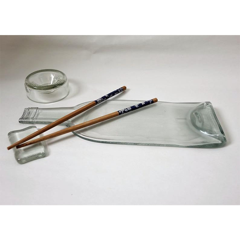 Sushi set in recycled bottles