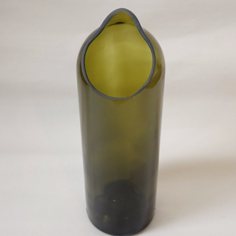 Handcrafted carafe in recycled glass