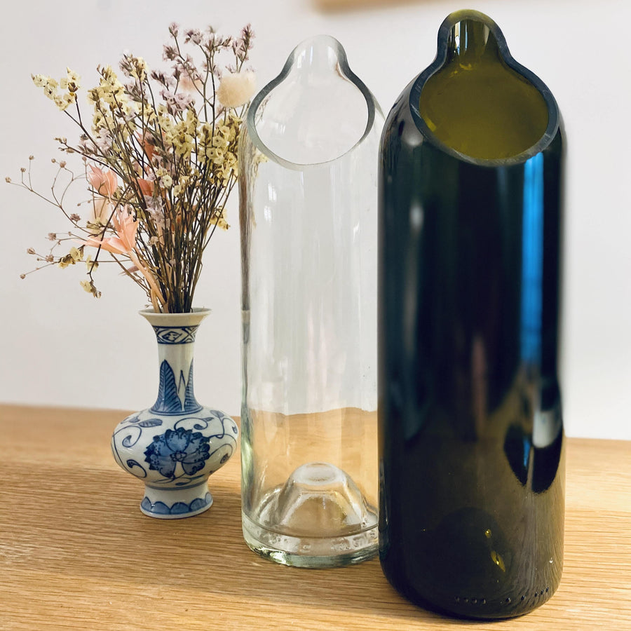 Handcrafted carafe in recycled glass